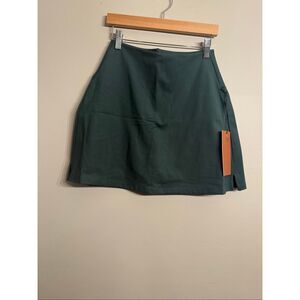 Girlfriend Collective Moss Green Tennis Sport A-Line Mini Skort Size Small NWT